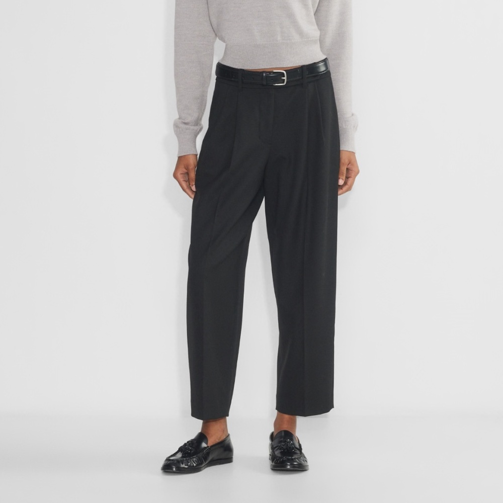 Aritzia Wilfred Carrot Pants Crop Ankle Business casual Pockets Black Sz 2